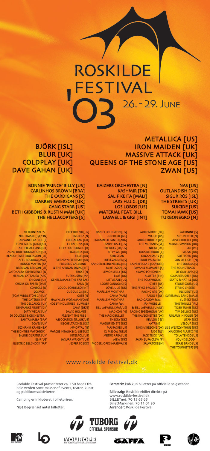 Roskilde Festival 2003 plakat