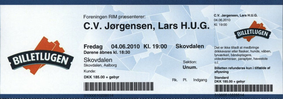 billet – Lars H.U.G. – Skovrock, Skovdalen, Aalborg
