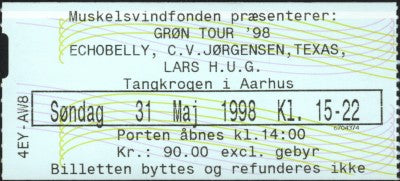 billet – Lars H.U.G. – Tangkrogen, Grøn Tour 98, Århus